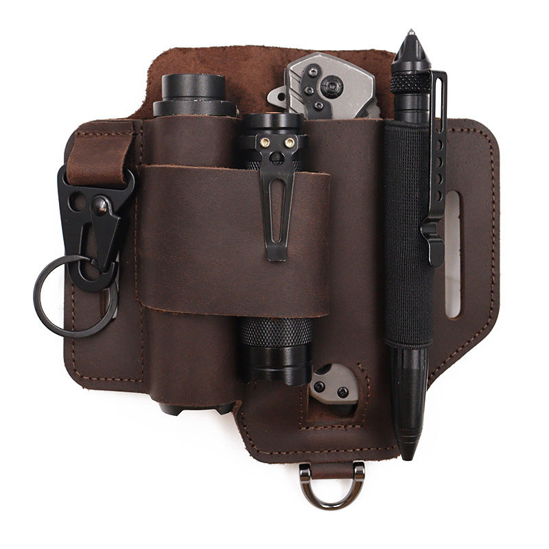 ToolGuard™ Premium Leather Multi-Tool Sheath – EDC Belt Organizer Pouch
