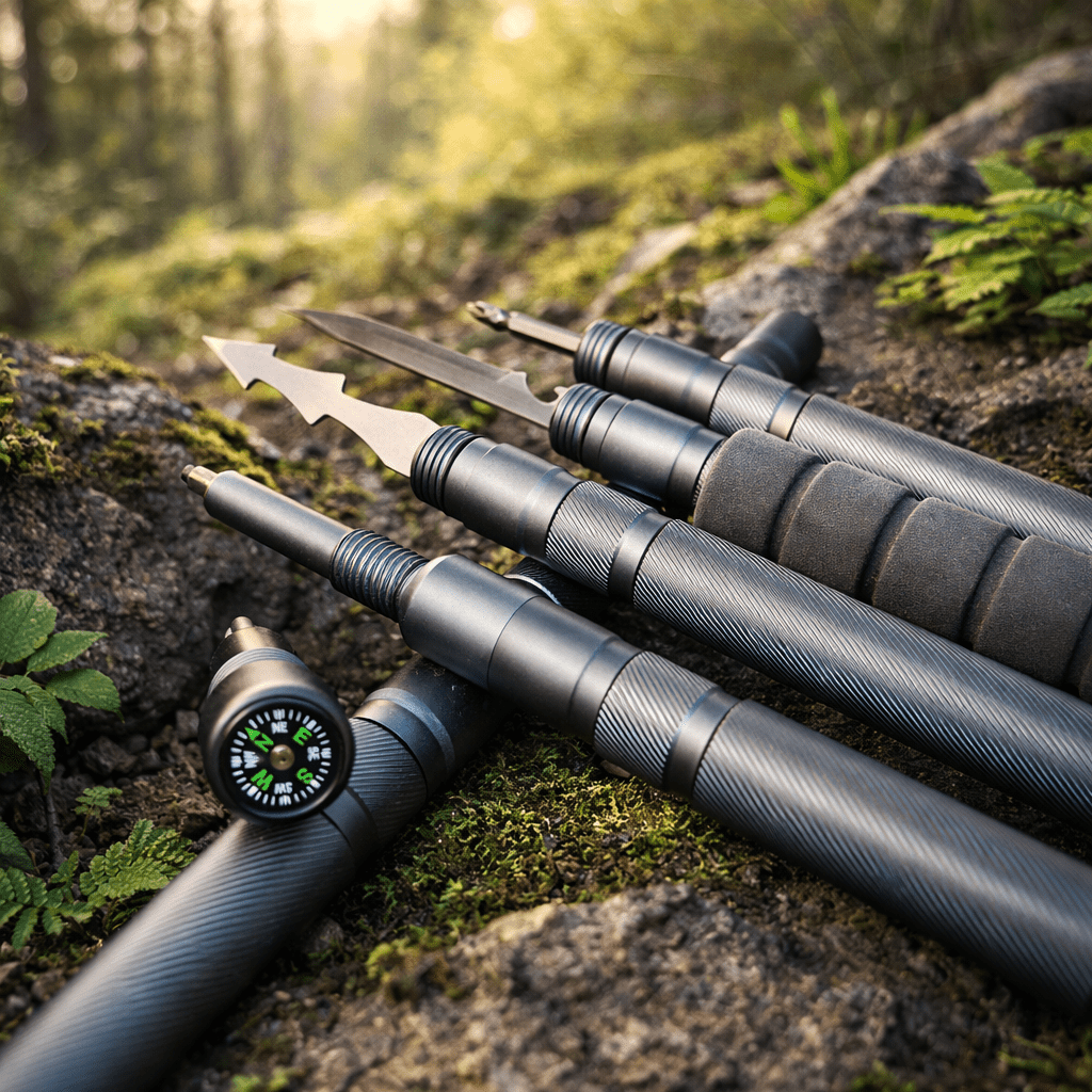 ウォーキンスティック Terozi™ Tactical Trekking Staff — Detachable Survival System