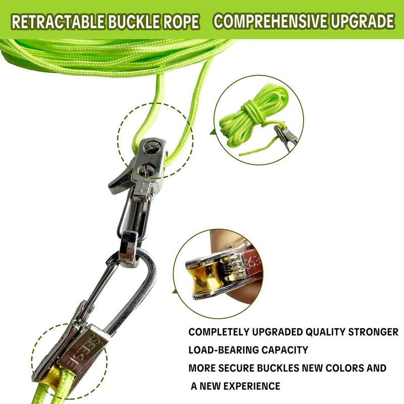 Heavy Duty Metal Rope Ratchet Hanger Pulley Tie Down Adjuster Set