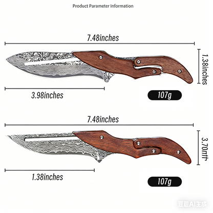 ObsidianMech X-1: Mechanical Damascus EDC Kinetic Folder