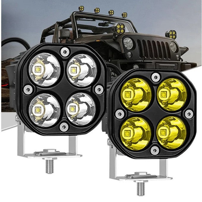 3 Inch 4 LED Offroad Work Light Bar Pod Adjustable Bracket