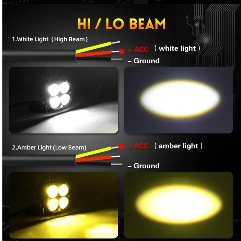 3 Inch 4 LED Offroad Work Light Bar Pod Adjustable Bracket