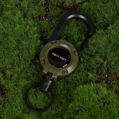 DEYIKEY Heavy-Duty Retractable Keychain Carabiner with Coated Steel Wire Cord