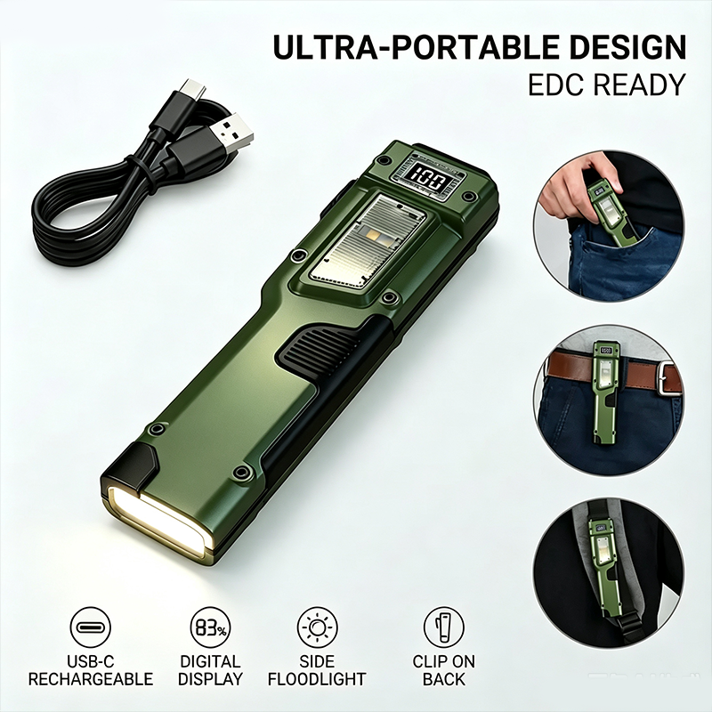 BeamClip™ Rechargeable Clip-On LED Light – Motion Sensor & Digital Power Display