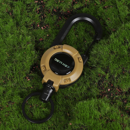 DEYIKEY Heavy-Duty Retractable Keychain Carabiner with Coated Steel Wire Cord