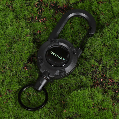 DEYIKEY Heavy-Duty Retractable Keychain Carabiner with Coated Steel Wire Cord