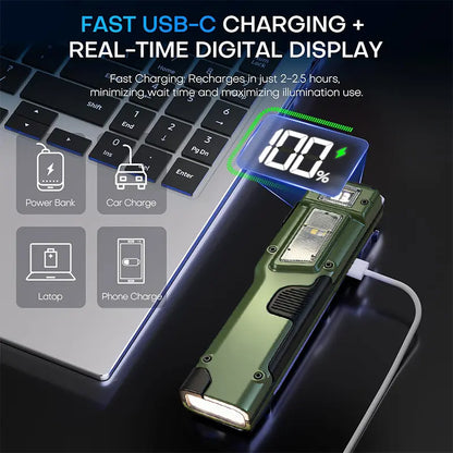 BeamClip™ Rechargeable Clip-On LED Light – Motion Sensor & Digital Power Display