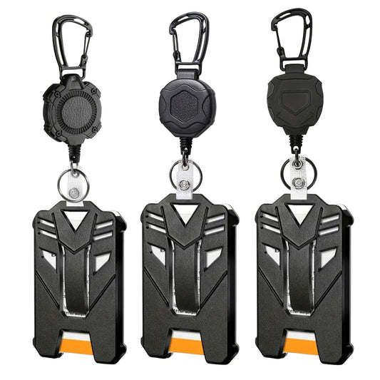 TitanClip™ Tactical Badge Holder – Retractable Reel & Heavy-Duty Carabiner Clip