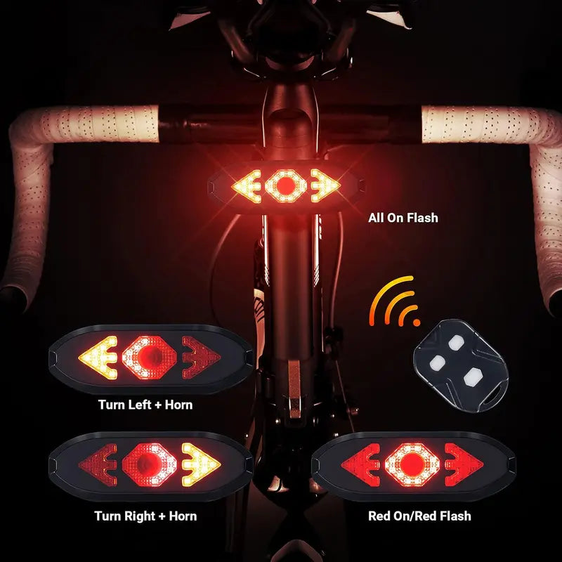 RideSignal™ Wireless Remote Bike Tail Light – Turn Signal, Horn & USB Rechargeable