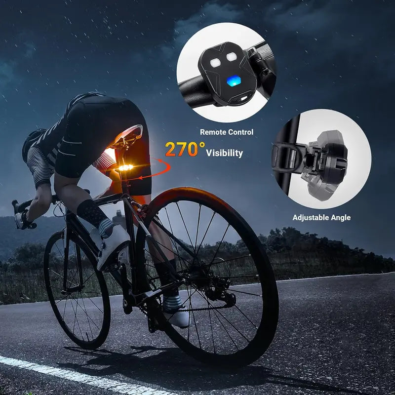RideSignal™ Wireless Remote Bike Tail Light – Turn Signal, Horn & USB Rechargeable