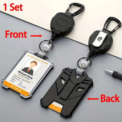 TitanClip™ Heavy-Duty Retractable Badge Holder – Carabiner Keychain Reel