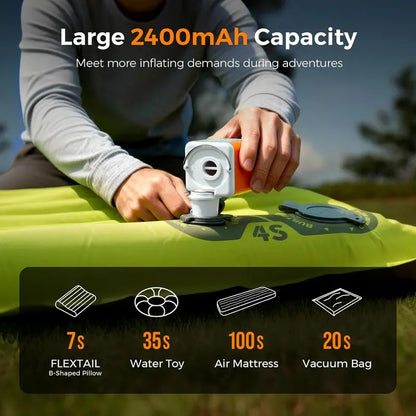 Portable Electric Air Pump 105g Mini Inflator Deflator Camping