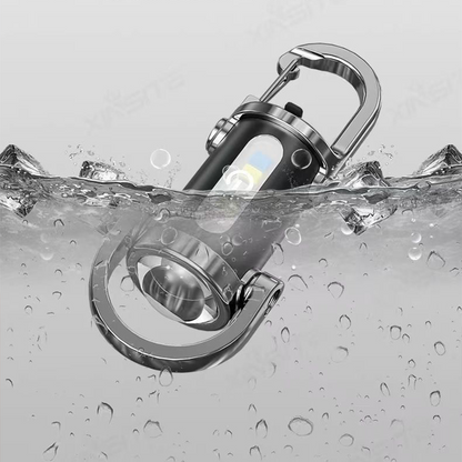 CyberLite™ Mini EDC Carabiner Work Light — Portable Ultra-Bright USB Rechargeable Pocket Flashlight with Red/Blue Warning Mode