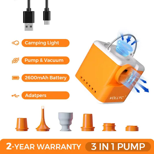 Portable Electric Air Pump 105g Mini Inflator Deflator Camping