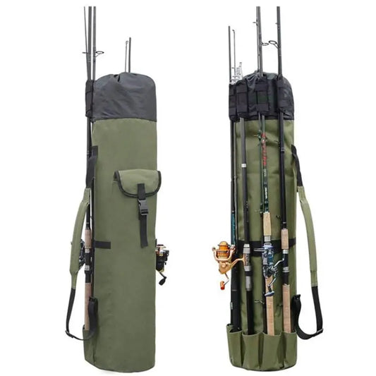 600D Oxford Cloth Cylinder Fishing Rod Bag Large Capacity Storage Pouch