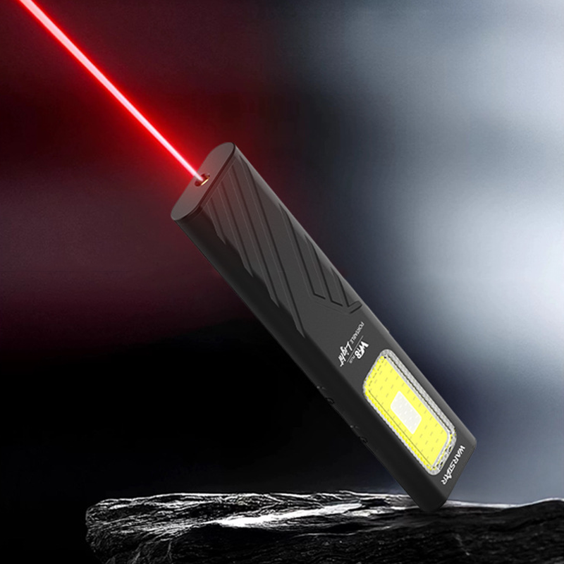 Ultra Thin Flat EDC Flashlight 800LM UV Laser Magnetic Work Light