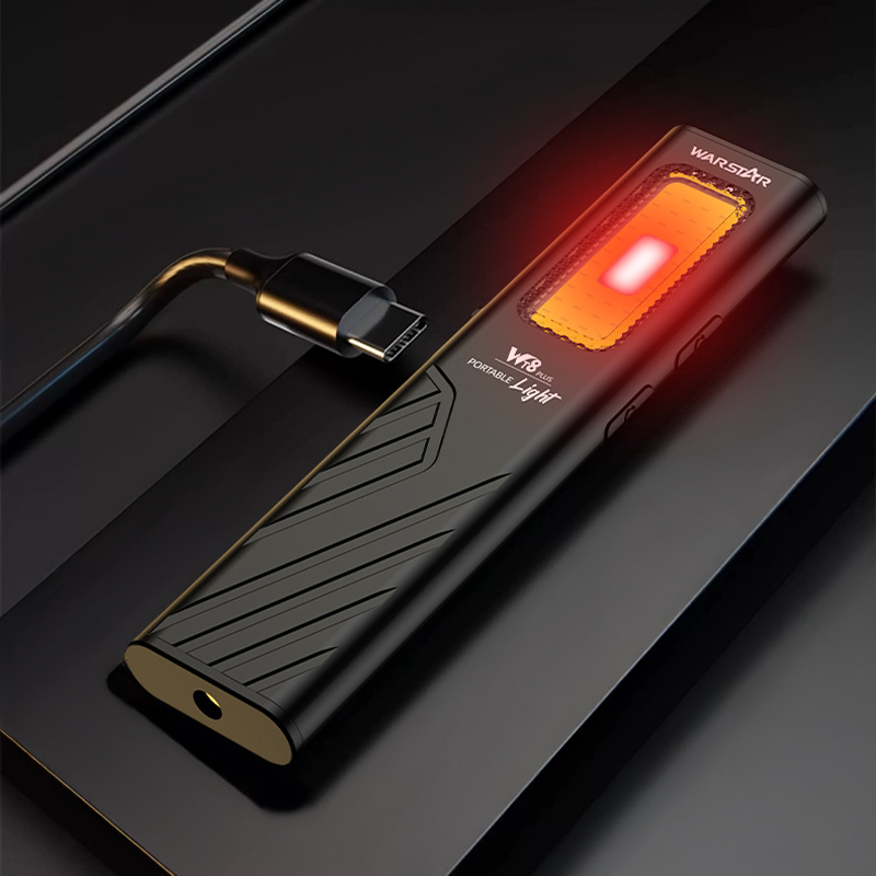 Ultra Thin Flat EDC Flashlight 800LM UV Laser Magnetic Work Light