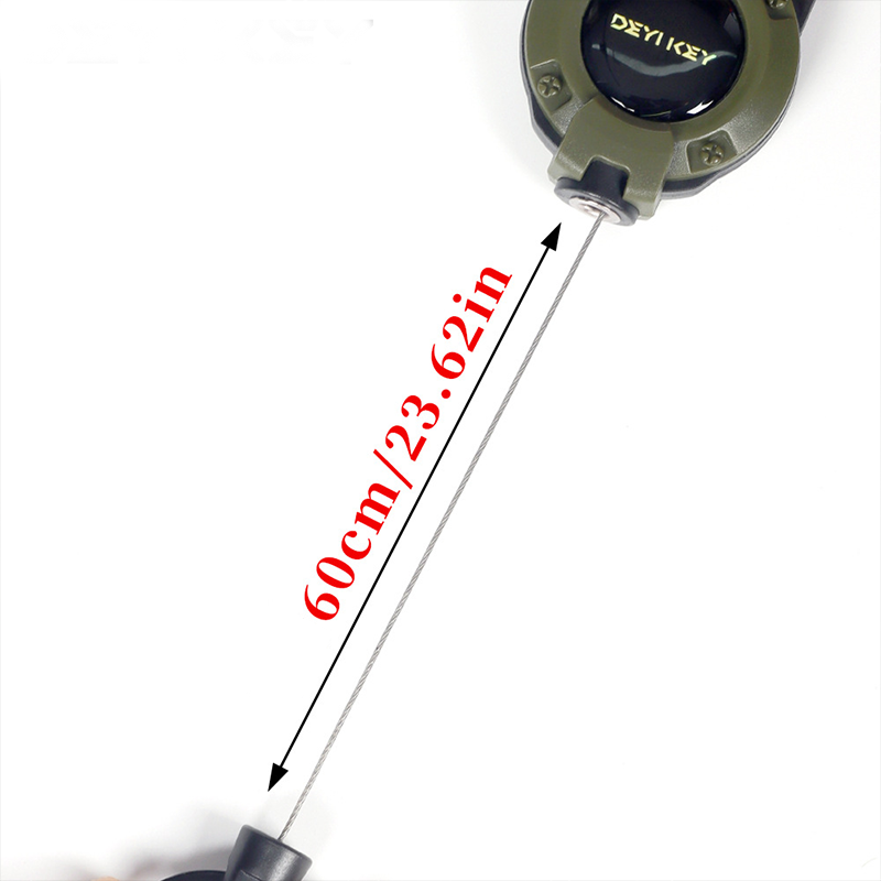 DEYIKEY Heavy-Duty Retractable Keychain Carabiner with Coated Steel Wire Cord