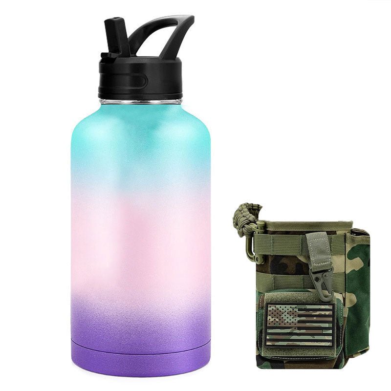 64oz Large - Capacity Stainless Steel Space Bottle: Leak - Proof, Convenient Handle - Terozi