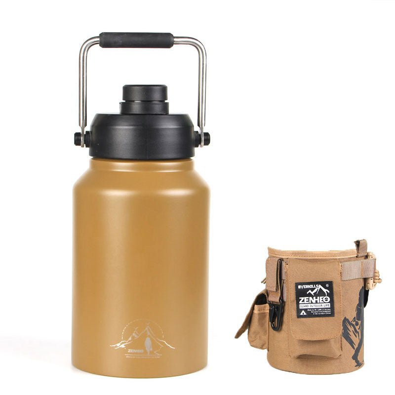 64oz Large - Capacity Stainless Steel Space Bottle: Leak - Proof, Convenient Handle - Terozi