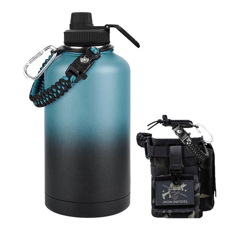 64oz Large - Capacity Stainless Steel Space Bottle: Leak - Proof, Convenient Handle - Terozi