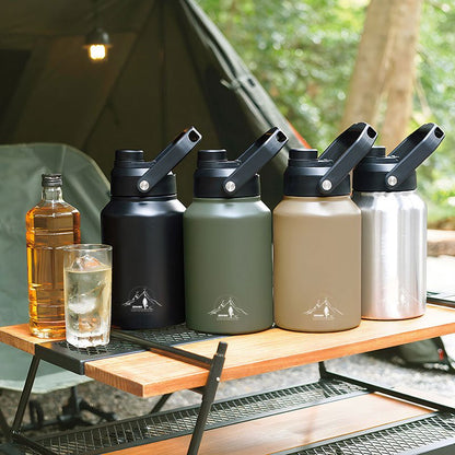 64oz Large - Capacity Stainless Steel Space Bottle: Leak - Proof, Convenient Handle - Terozi