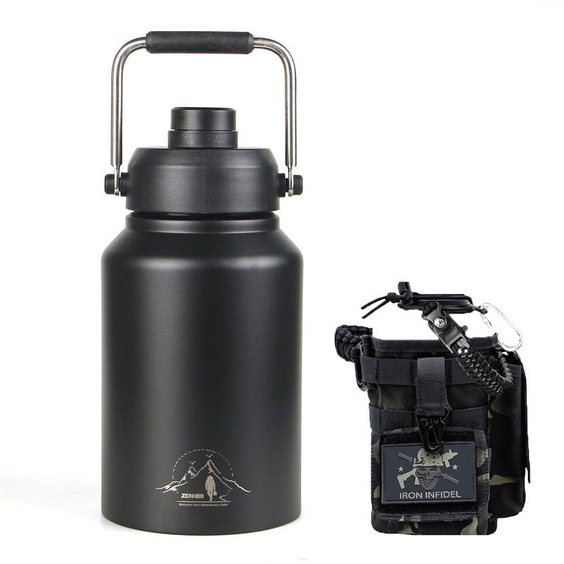 64oz Large - Capacity Stainless Steel Space Bottle: Leak - Proof, Convenient Handle - Terozi