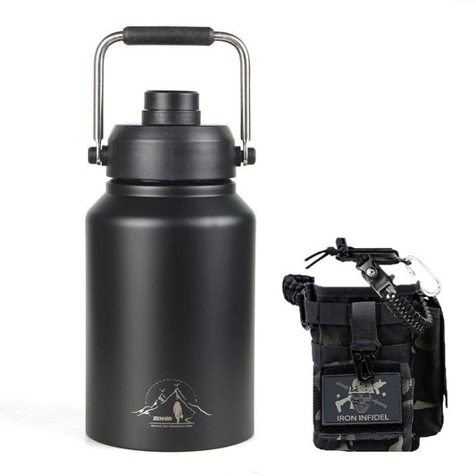 64oz Large - Capacity Stainless Steel Space Bottle: Leak - Proof, Convenient Handle - Terozi