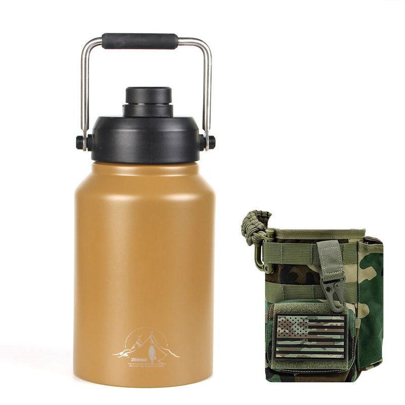 64oz Large - Capacity Stainless Steel Space Bottle: Leak - Proof, Convenient Handle - Terozi