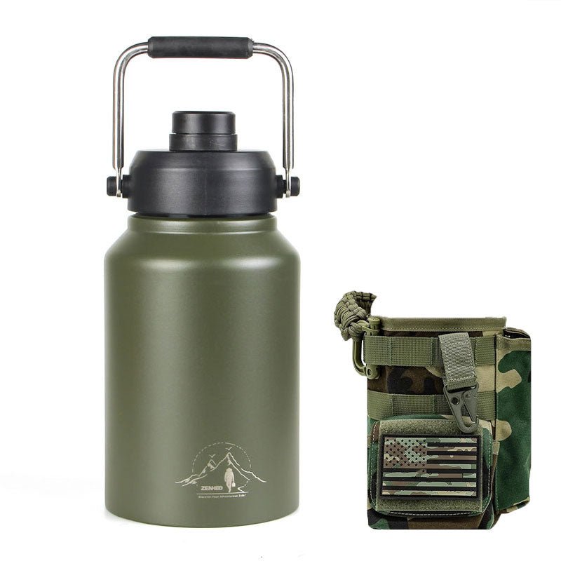 64oz Large - Capacity Stainless Steel Space Bottle: Leak - Proof, Convenient Handle - Terozi