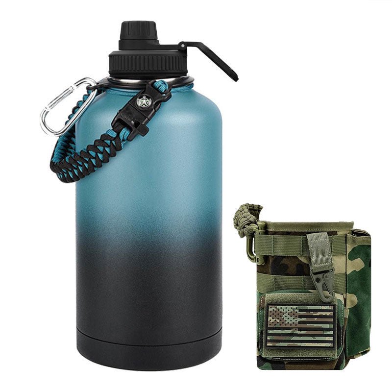 64oz Large - Capacity Stainless Steel Space Bottle: Leak - Proof, Convenient Handle - Terozi