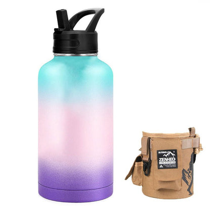 64oz Large - Capacity Stainless Steel Space Bottle: Leak - Proof, Convenient Handle - Terozi