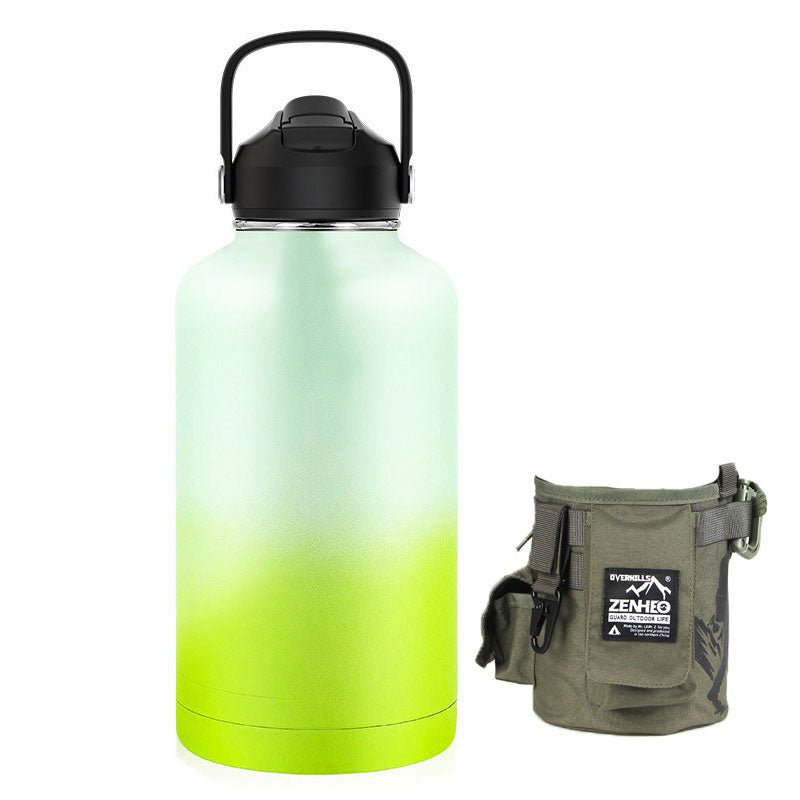 64oz Large - Capacity Stainless Steel Space Bottle: Leak - Proof, Convenient Handle - Terozi