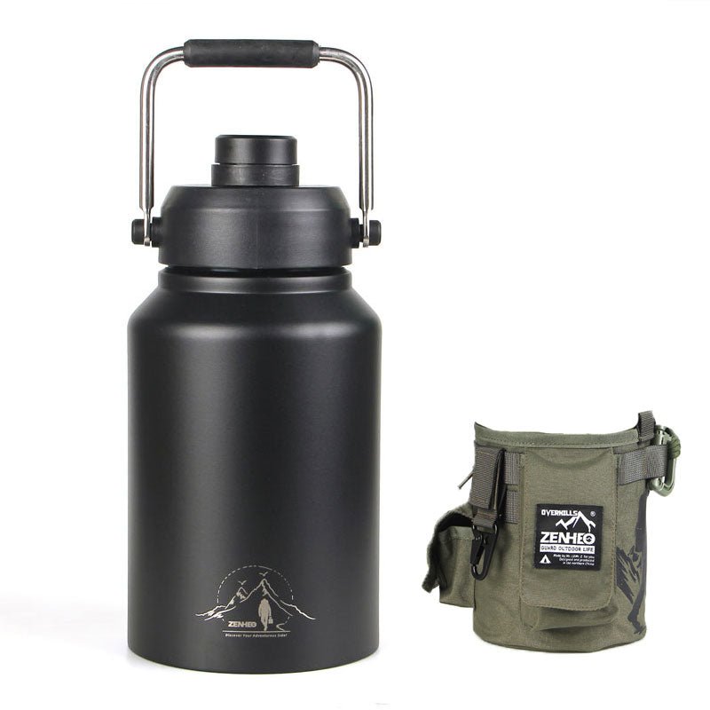 64oz Large - Capacity Stainless Steel Space Bottle: Leak - Proof, Convenient Handle - Terozi