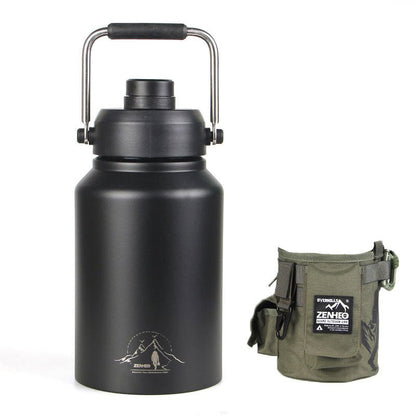 64oz Large - Capacity Stainless Steel Space Bottle: Leak - Proof, Convenient Handle - Terozi