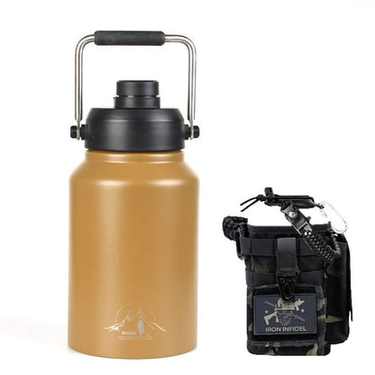 64oz Large - Capacity Stainless Steel Space Bottle: Leak - Proof, Convenient Handle - Terozi