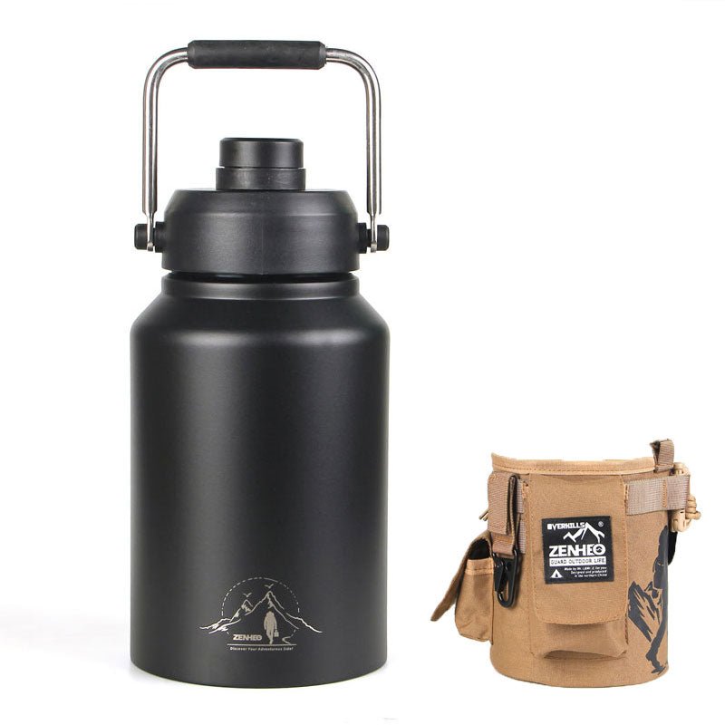 64oz Large - Capacity Stainless Steel Space Bottle: Leak - Proof, Convenient Handle - Terozi
