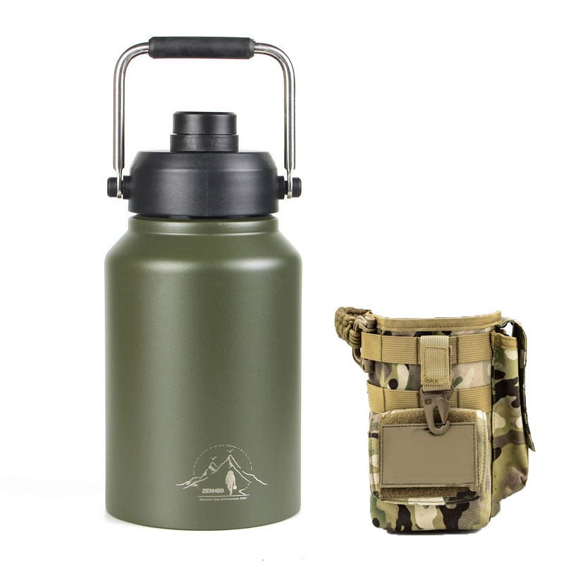 64oz Large - Capacity Stainless Steel Space Bottle: Leak - Proof, Convenient Handle - Terozi
