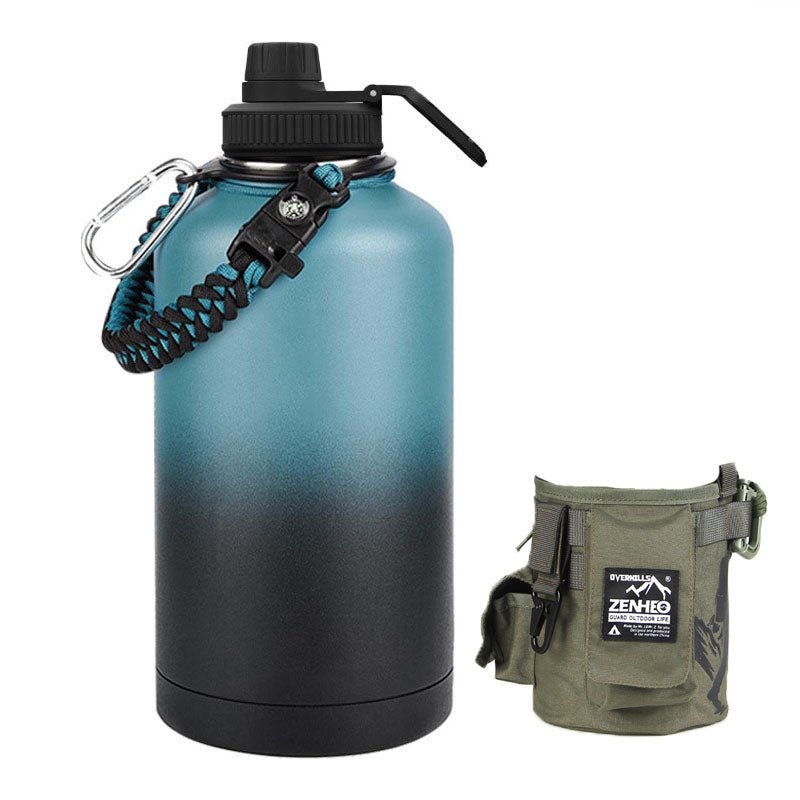 64oz Large - Capacity Stainless Steel Space Bottle: Leak - Proof, Convenient Handle - Terozi