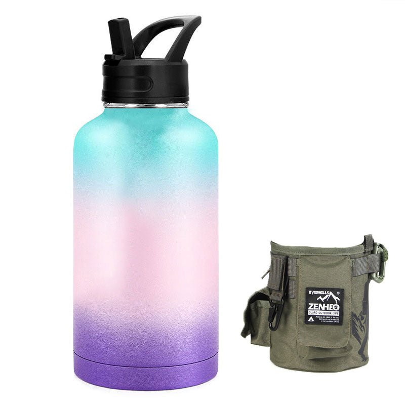 64oz Large - Capacity Stainless Steel Space Bottle: Leak - Proof, Convenient Handle - Terozi