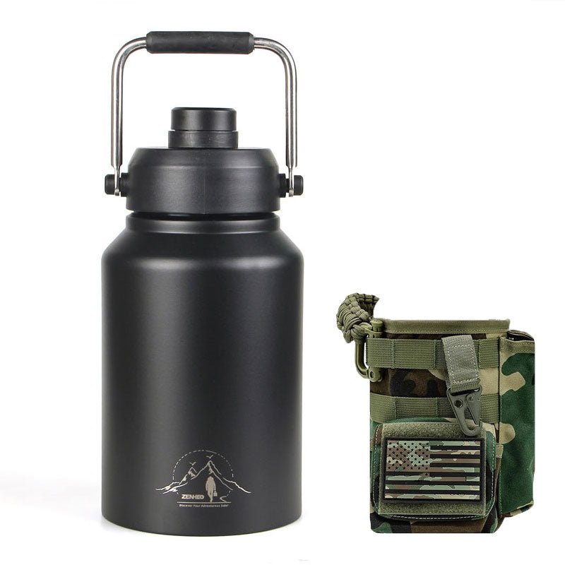 64oz Large - Capacity Stainless Steel Space Bottle: Leak - Proof, Convenient Handle - Terozi