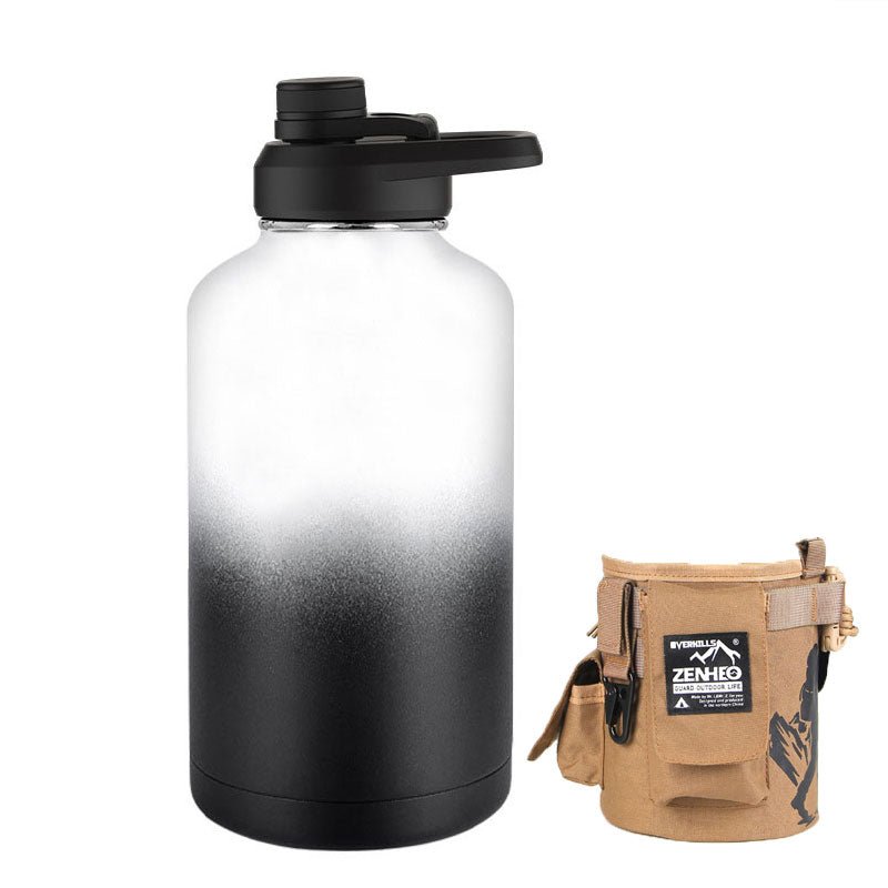 64oz Large - Capacity Stainless Steel Space Bottle: Leak - Proof, Convenient Handle - Terozi