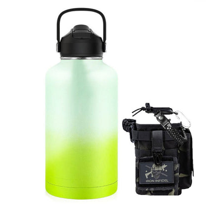 64oz Large - Capacity Stainless Steel Space Bottle: Leak - Proof, Convenient Handle - Terozi