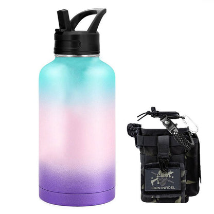 64oz Large - Capacity Stainless Steel Space Bottle: Leak - Proof, Convenient Handle - Terozi