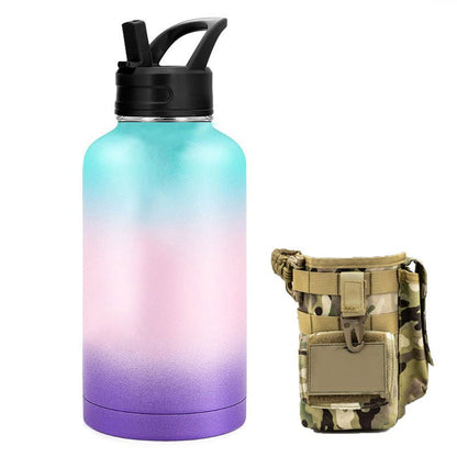 64oz Large - Capacity Stainless Steel Space Bottle: Leak - Proof, Convenient Handle - Terozi