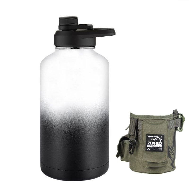 64oz Large - Capacity Stainless Steel Space Bottle: Leak - Proof, Convenient Handle - Terozi