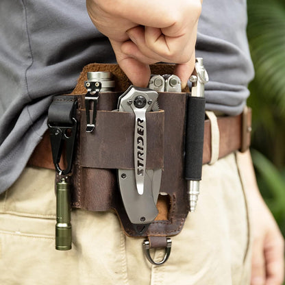 ToolGuard™ Premium Leather Multi-Tool Sheath – EDC Belt Organizer Pouch