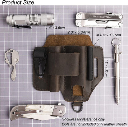 ToolGuard™ Premium Leather Multi-Tool Sheath – EDC Belt Organizer Pouch