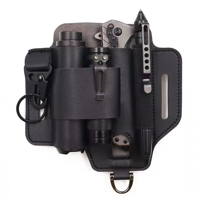 ToolGuard™ Premium Leather Multi-Tool Sheath – EDC Belt Organizer Pouch