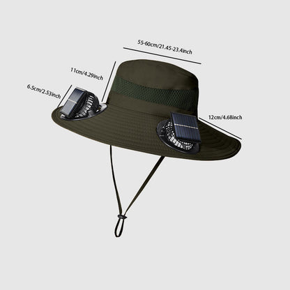 Solar-Powered Fan Hat: 3-Speed Adjustable, Waterproof Design